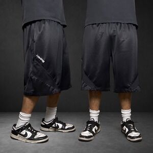 AND1 Basketball Shorts Black Baggy Mesh Athletic Size Large Y2K Skater Retro